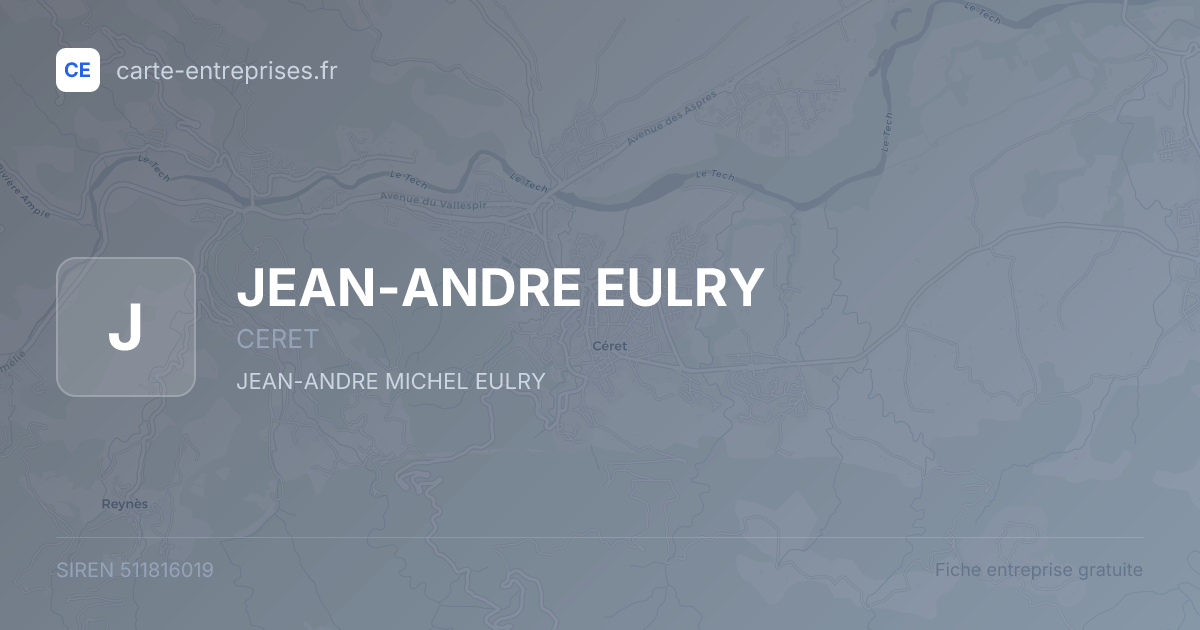 JEAN-ANDRE EULRY — 511816019 — fiche entreprise