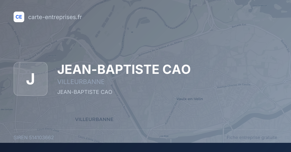 JEAN-BAPTISTE CAO — 514103662 — fiche entreprise