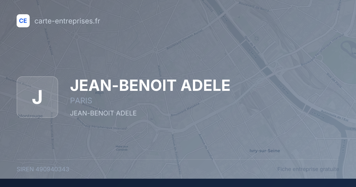 JEAN-BENOIT ADELE — 490940343 — fiche entreprise