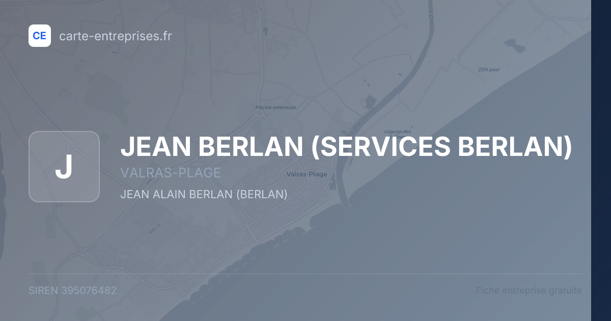 JEAN BERLAN (SERVICES BERLAN) — 395076482 — fiche entreprise
