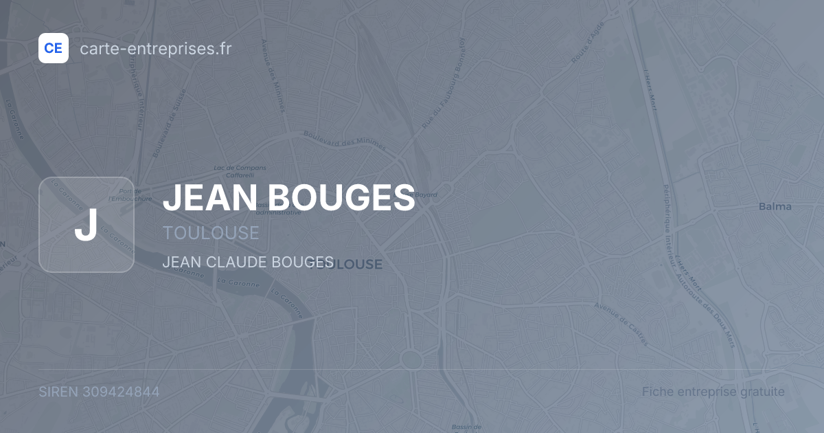 JEAN BOUGES — 309424844 — fiche entreprise