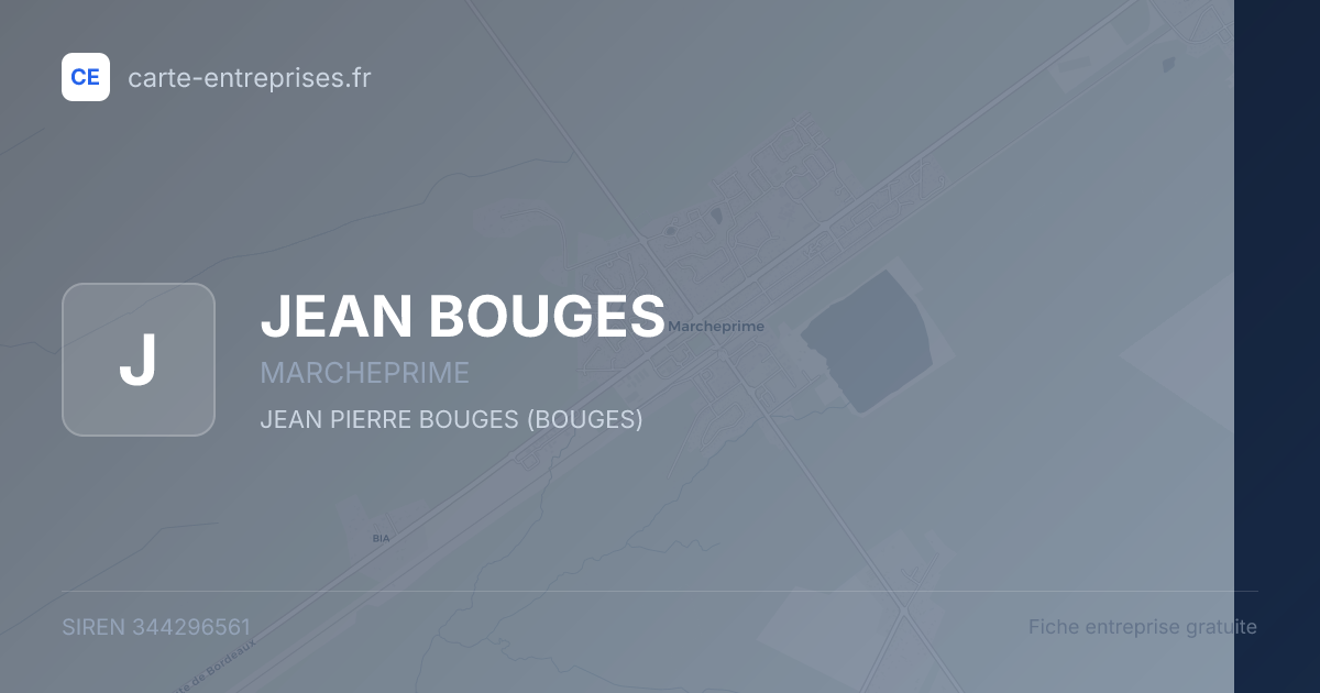 JEAN BOUGES — 344296561 — fiche entreprise