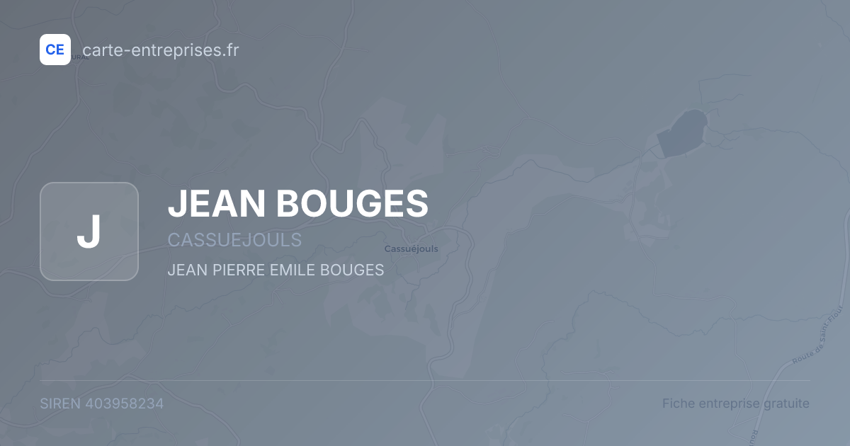 JEAN BOUGES — 403958234 — fiche entreprise