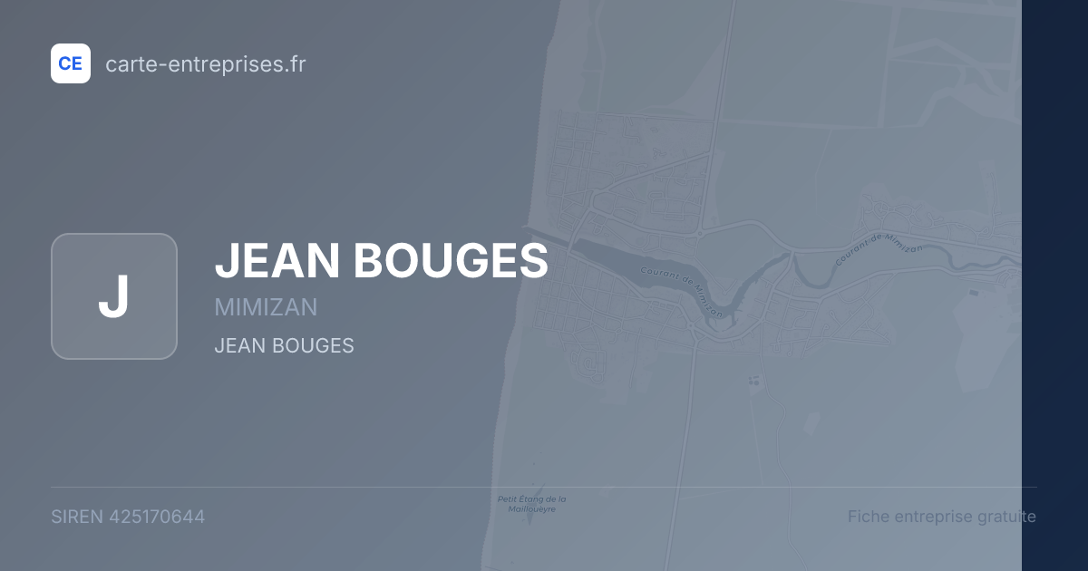 JEAN BOUGES — 425170644 — fiche entreprise