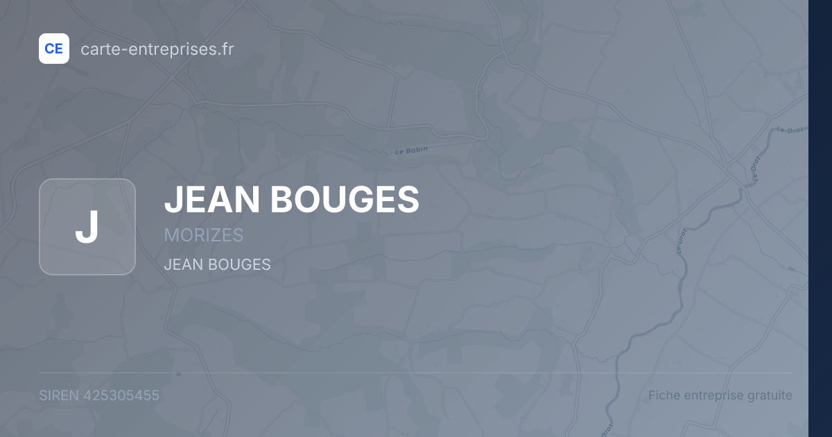 JEAN BOUGES — 425305455 — fiche entreprise