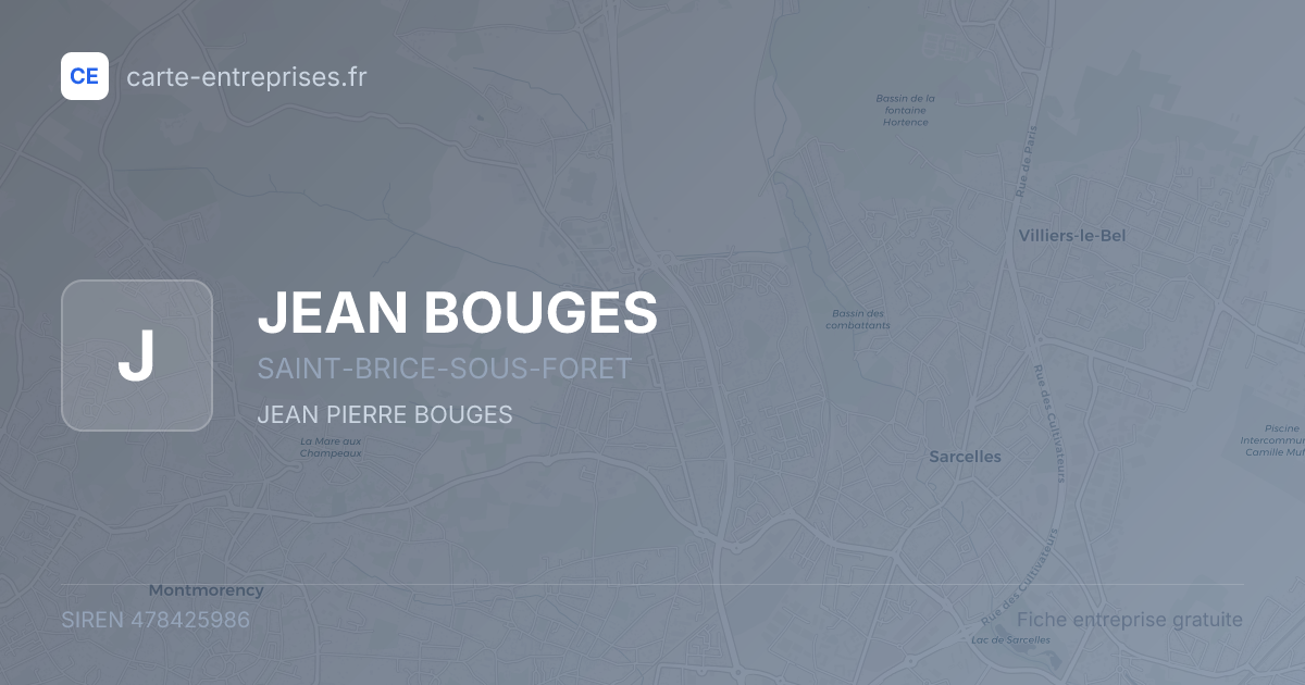 JEAN BOUGES — 478425986 — fiche entreprise