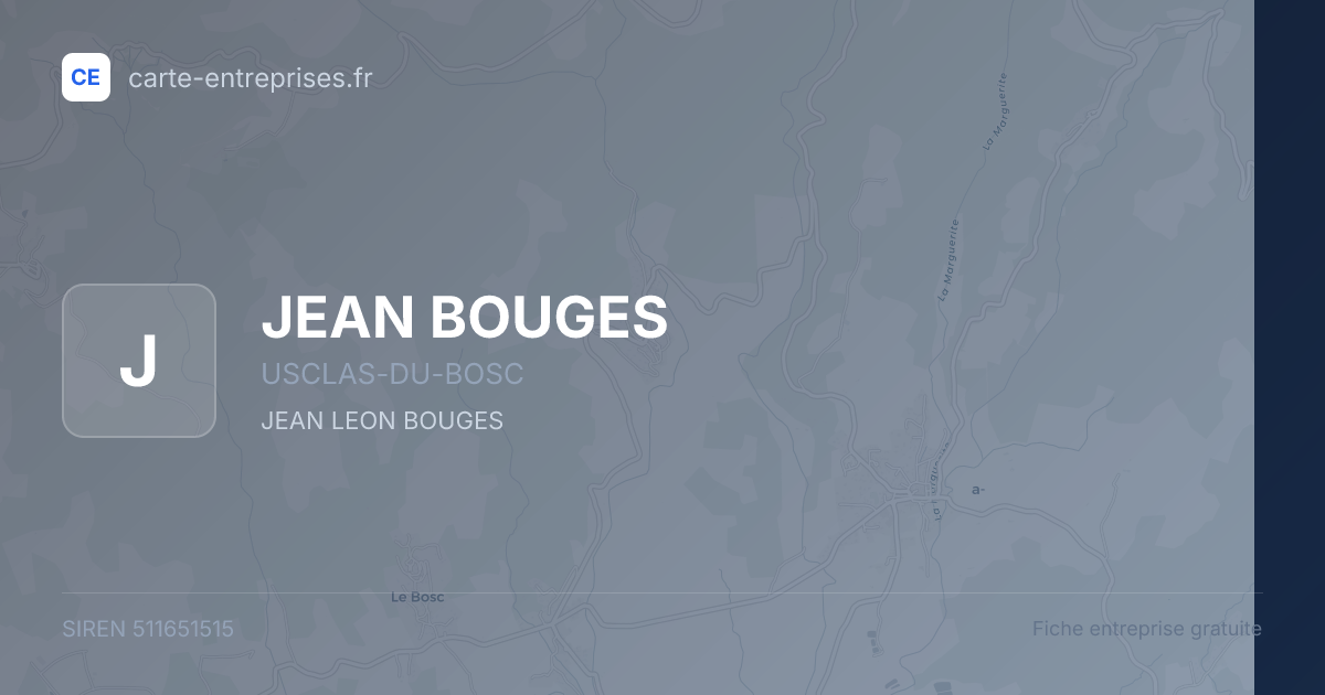 JEAN BOUGES — 511651515 — fiche entreprise