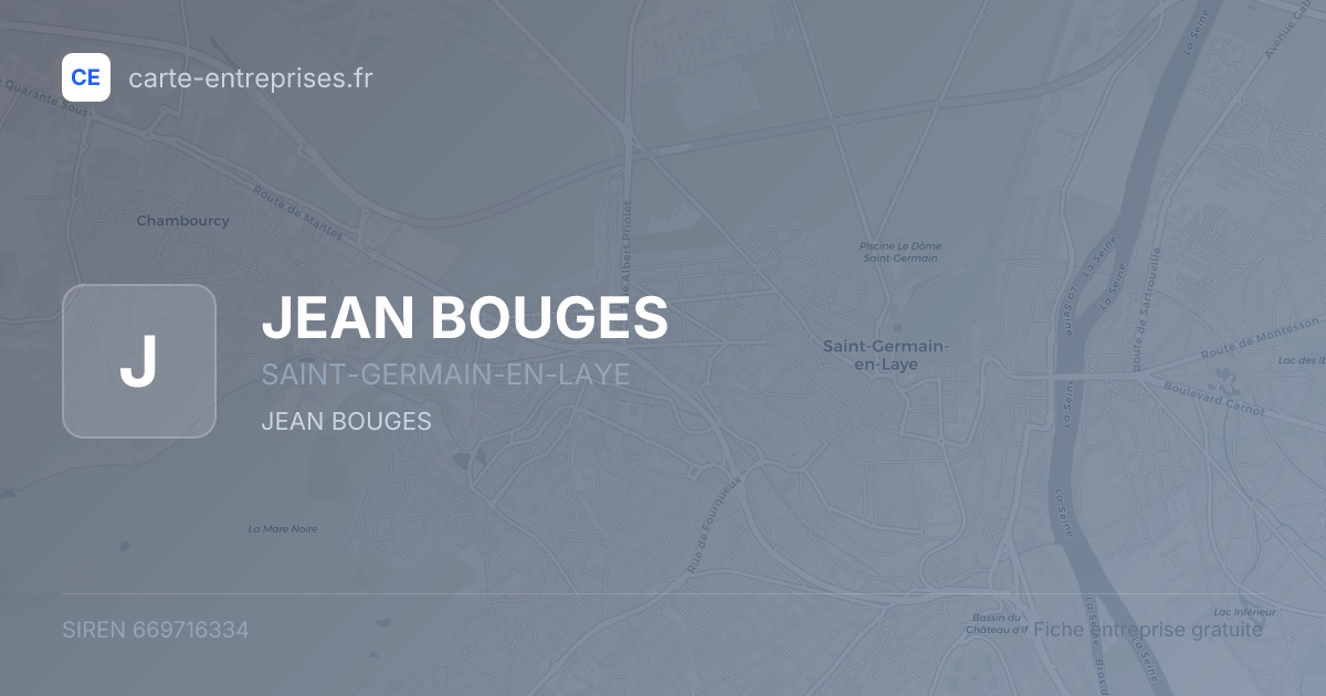 JEAN BOUGES — 669716334 — fiche entreprise