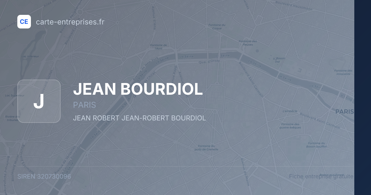JEAN BOURDIOL — 320730096 — fiche entreprise