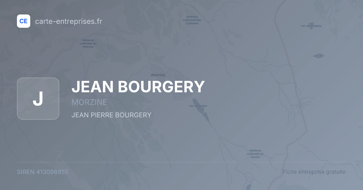 JEAN BOURGERY — 413098955 — fiche entreprise