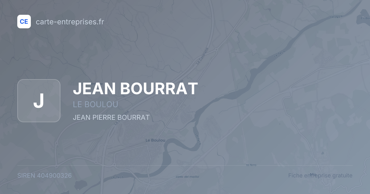 JEAN BOURRAT — 404900326 — fiche entreprise