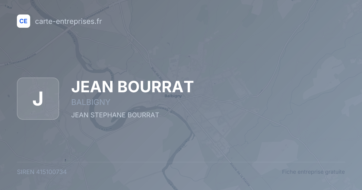 JEAN BOURRAT — 415100734 — fiche entreprise