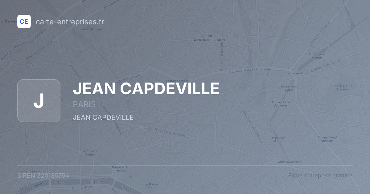 JEAN CAPDEVILLE — 320185754 — fiche entreprise