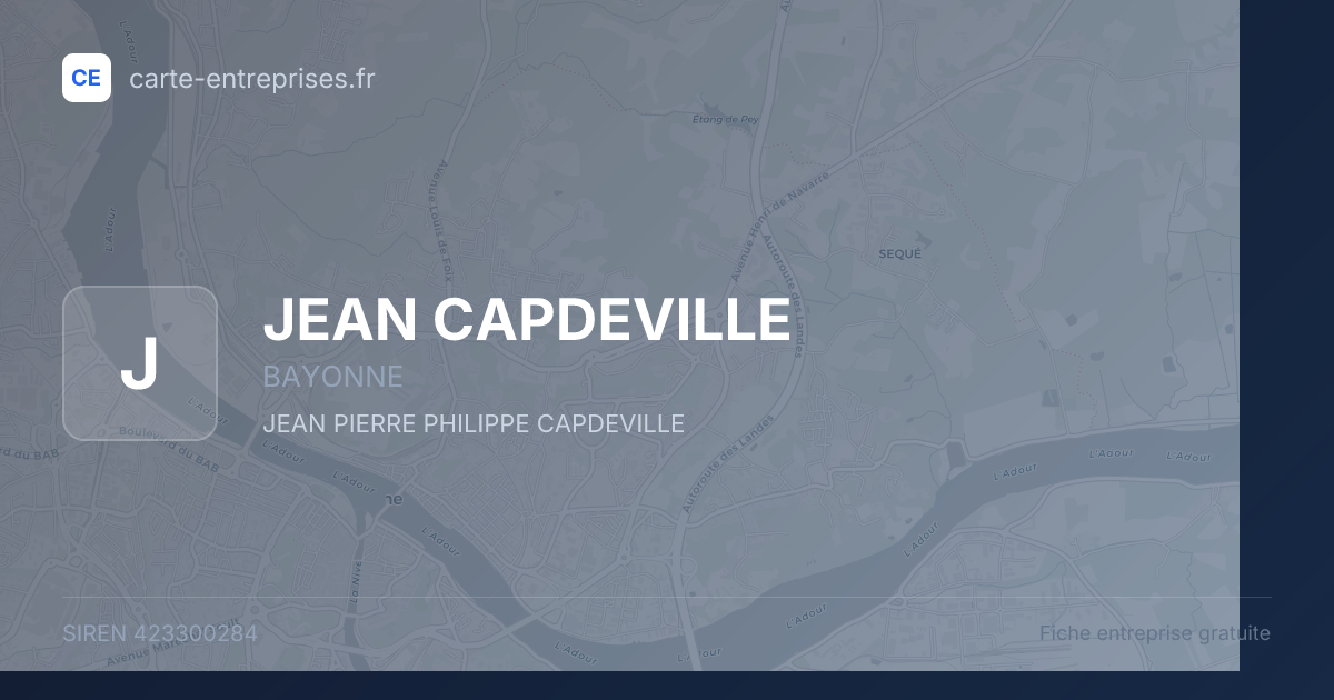 JEAN CAPDEVILLE — 423300284 — fiche entreprise