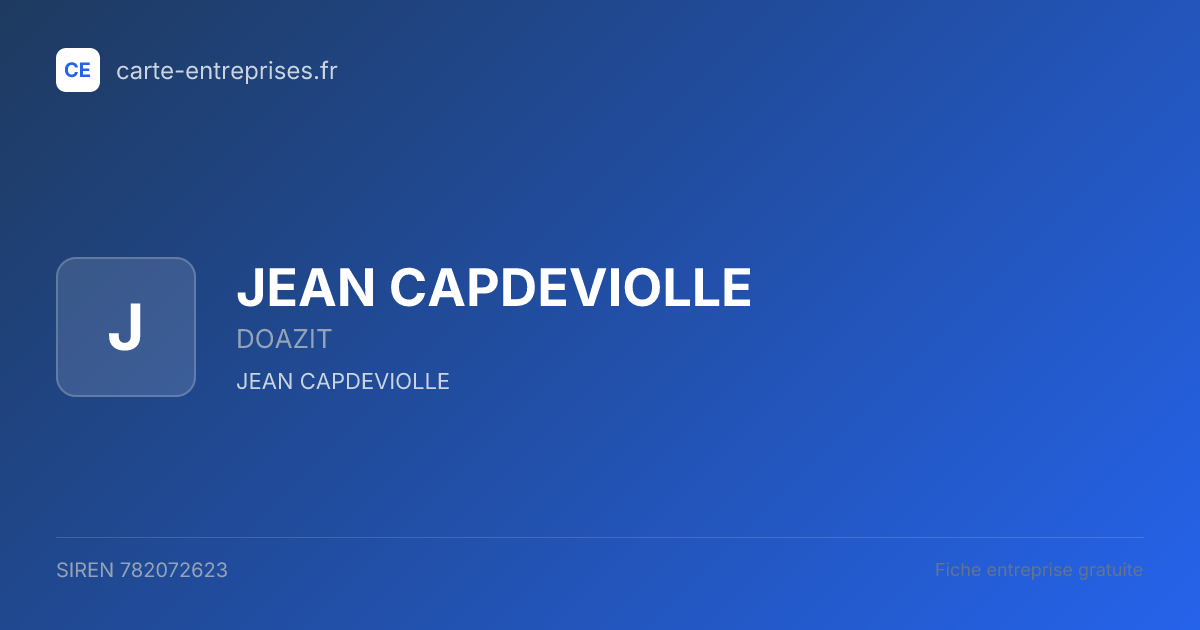 JEAN CAPDEVIOLLE — 782072623 — fiche entreprise