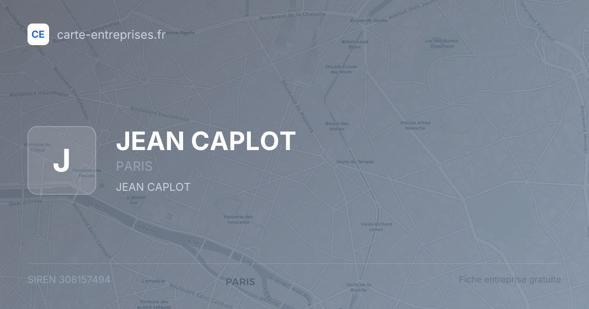 JEAN CAPLOT — 308157494 — fiche entreprise