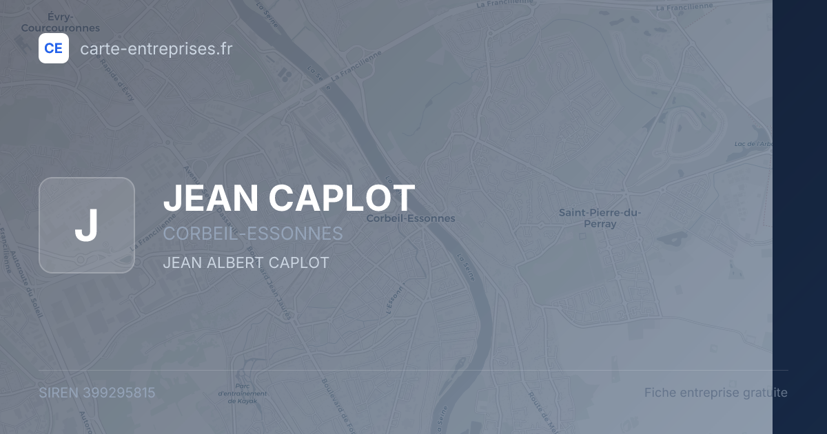 JEAN CAPLOT — 399295815 — fiche entreprise