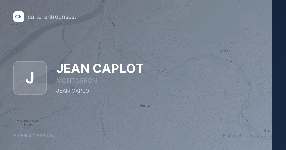 JEAN CAPLOT — 410898225 — fiche entreprise