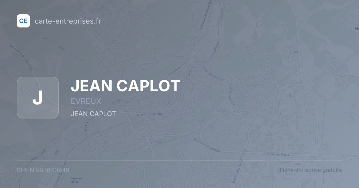 JEAN CAPLOT — 593640949 — fiche entreprise