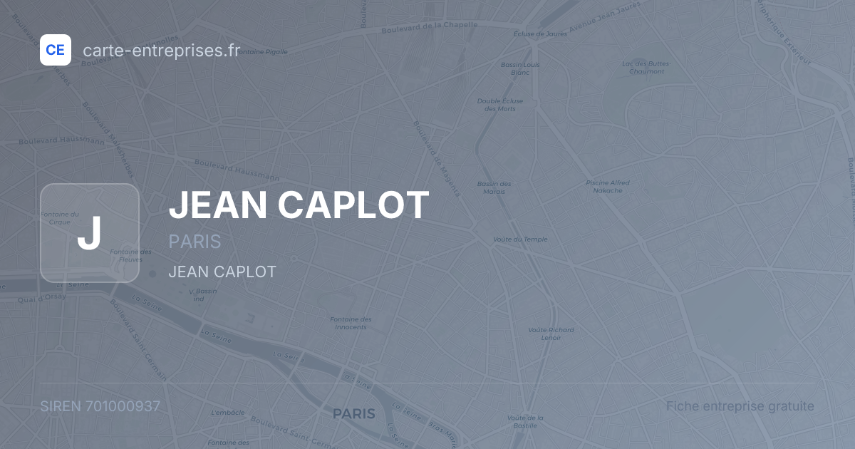 JEAN CAPLOT — 701000937 — fiche entreprise