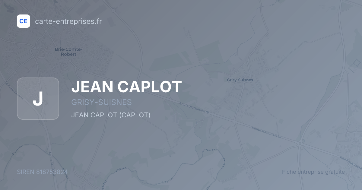 JEAN CAPLOT — 818753824 — fiche entreprise