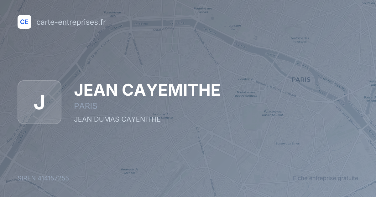 JEAN CAYEMITHE — 414157255 — fiche entreprise