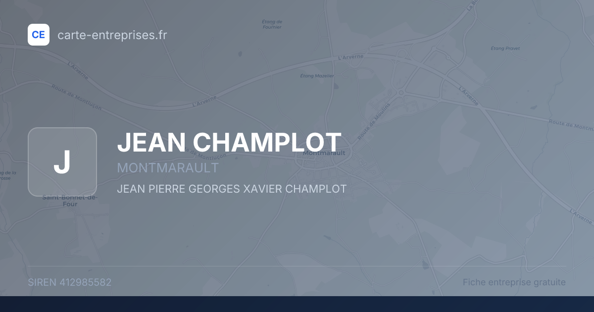 JEAN CHAMPLOT — 412985582 — fiche entreprise