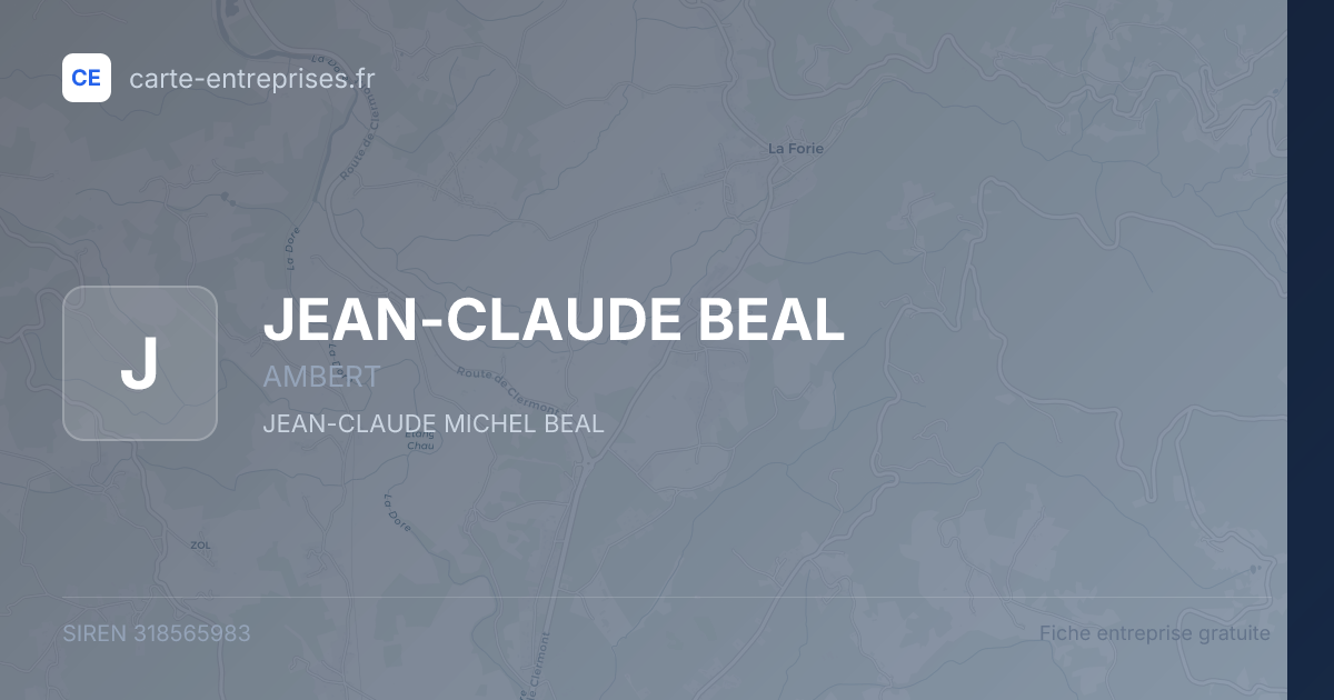 JEAN-CLAUDE BEAL — 318565983 — fiche entreprise