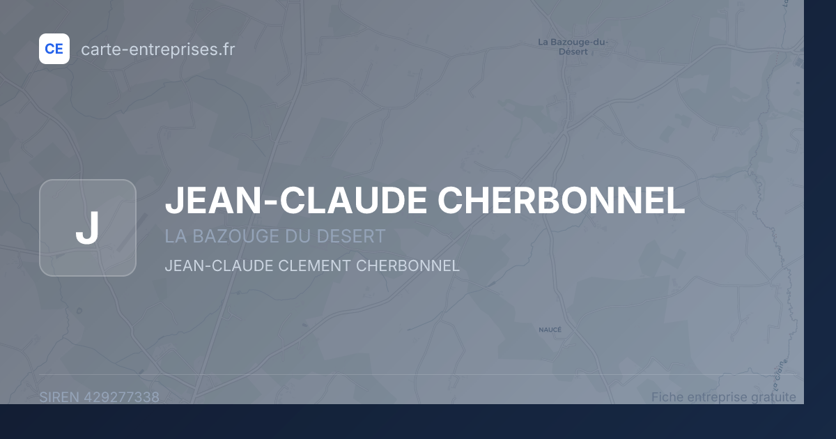 JEAN-CLAUDE CHERBONNEL — 429277338 — fiche entreprise