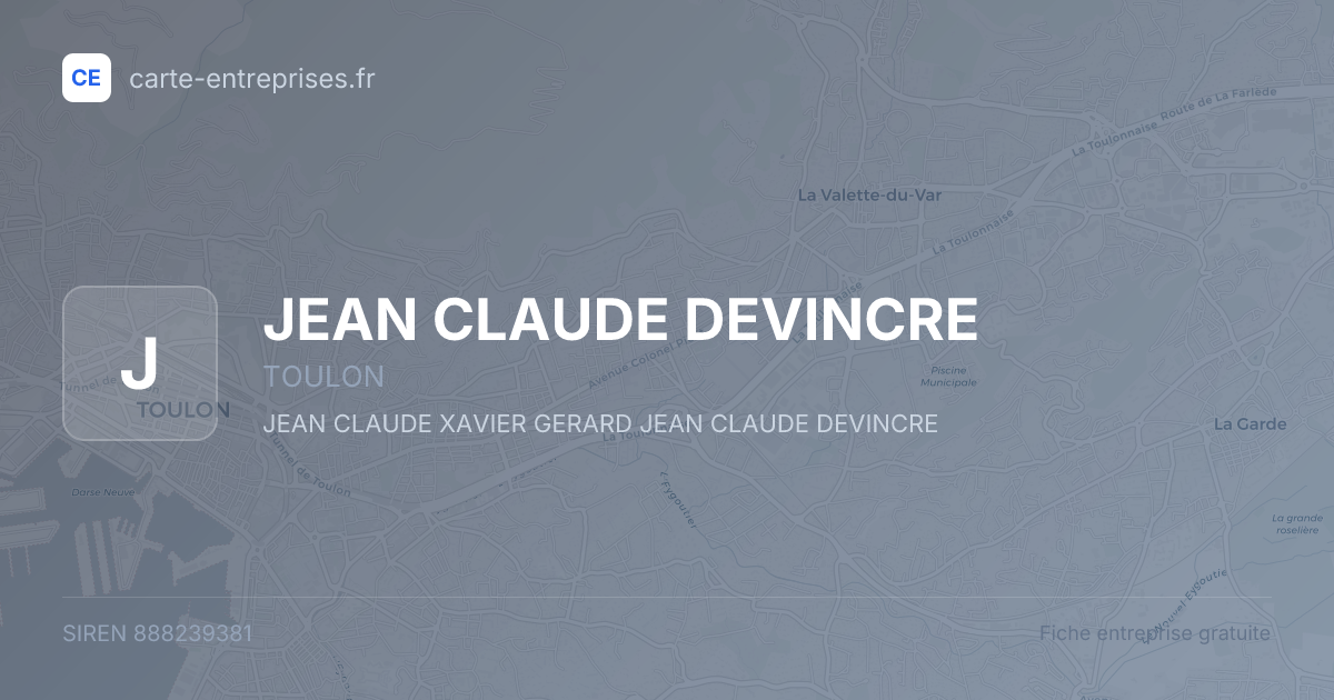 JEAN CLAUDE DEVINCRE — 888239381 — fiche entreprise
