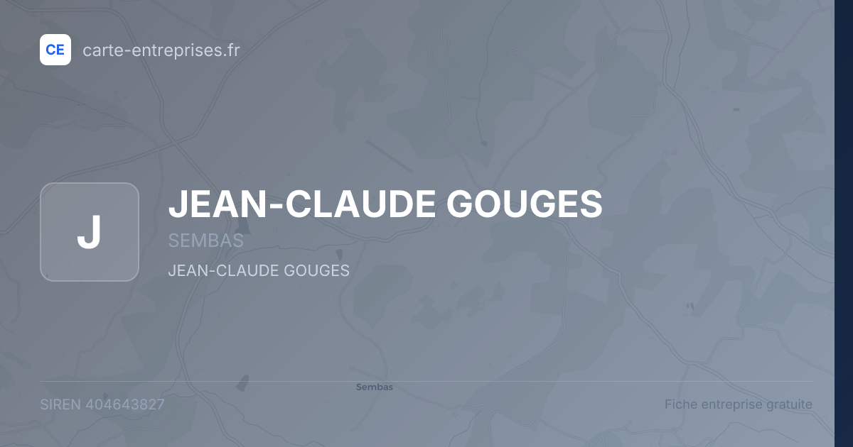 JEAN-CLAUDE GOUGES — 404643827 — fiche entreprise
