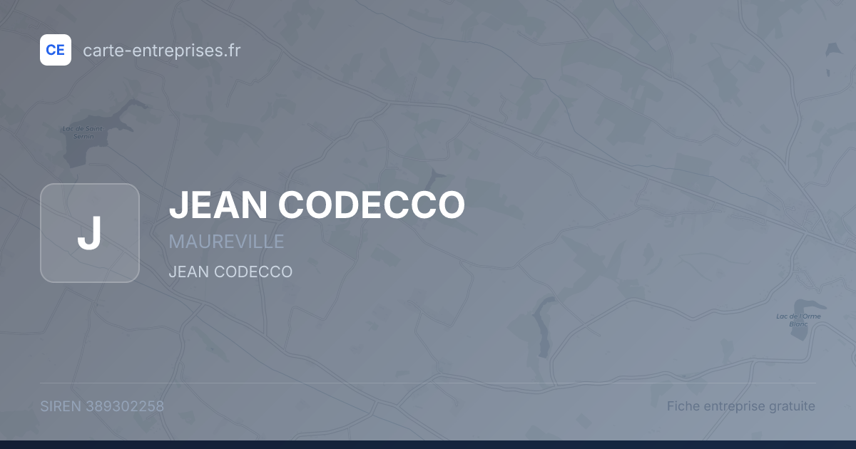 JEAN CODECCO — 389302258 — fiche entreprise