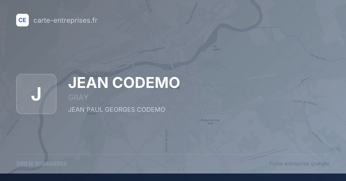 JEAN CODEMO — 309488989 — fiche entreprise