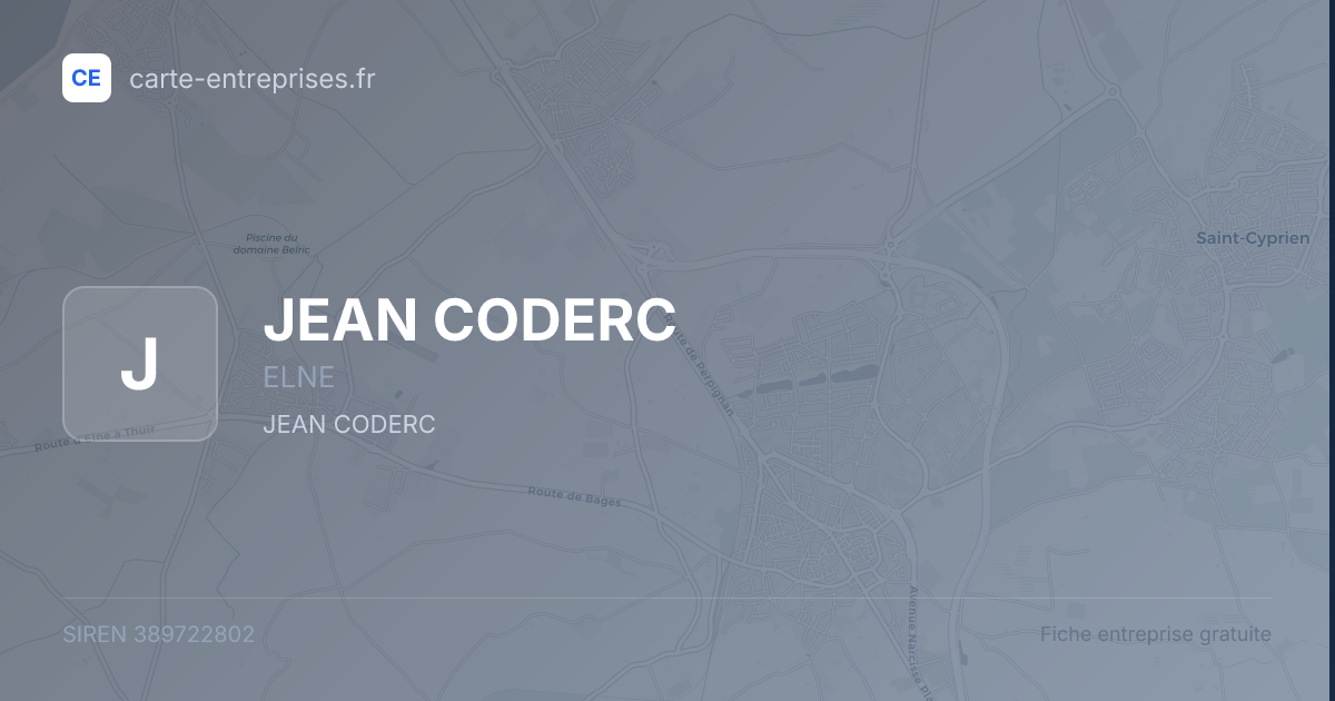 JEAN CODERC — 389722802 — fiche entreprise