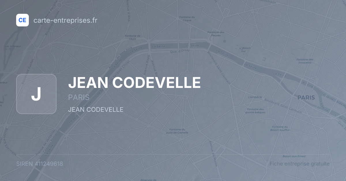 JEAN CODEVELLE — 411249618 — fiche entreprise