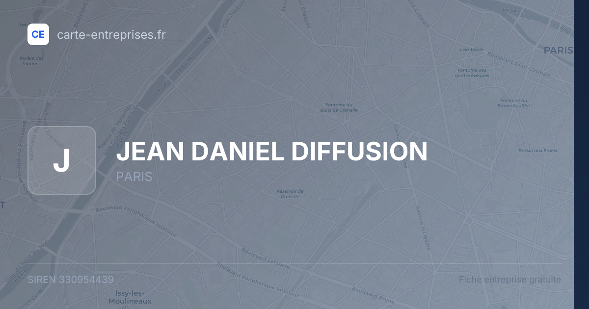 JEAN DANIEL DIFFUSION — 330954439 — fiche entreprise