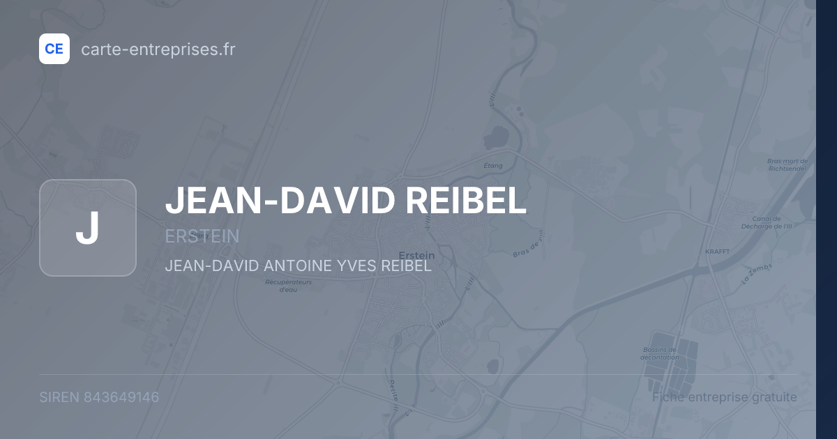 JEAN-DAVID REIBEL — 843649146 — fiche entreprise