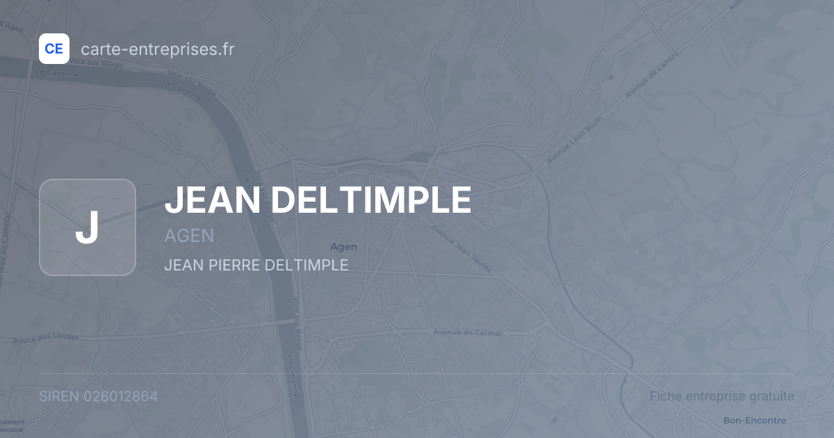 JEAN DELTIMPLE — 026012864 — fiche entreprise
