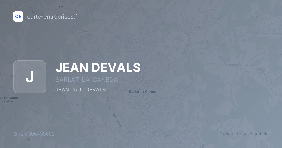 JEAN DEVALS — 306430802 — fiche entreprise
