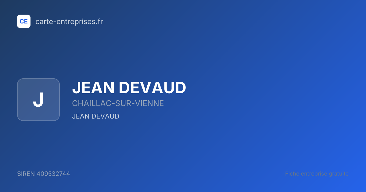 JEAN DEVAUD — 409532744 — fiche entreprise