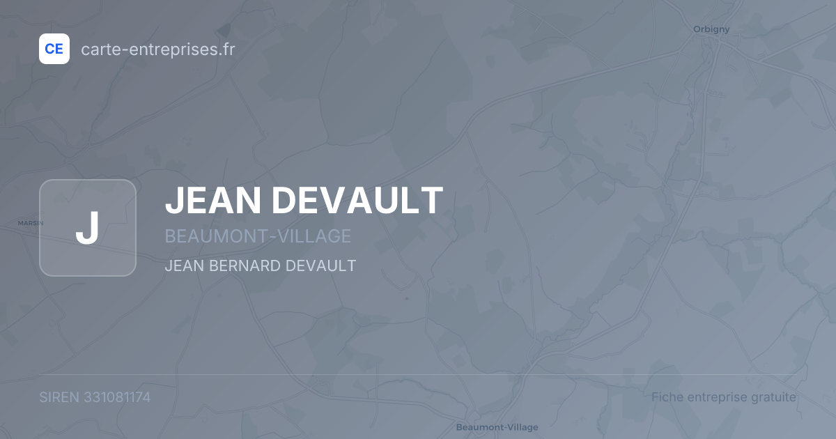 JEAN DEVAULT — 331081174 — fiche entreprise