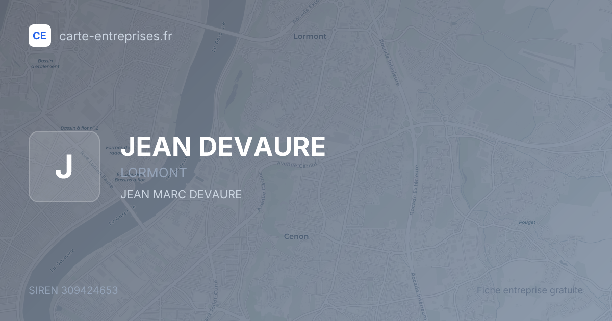 JEAN DEVAURE — 309424653 — fiche entreprise