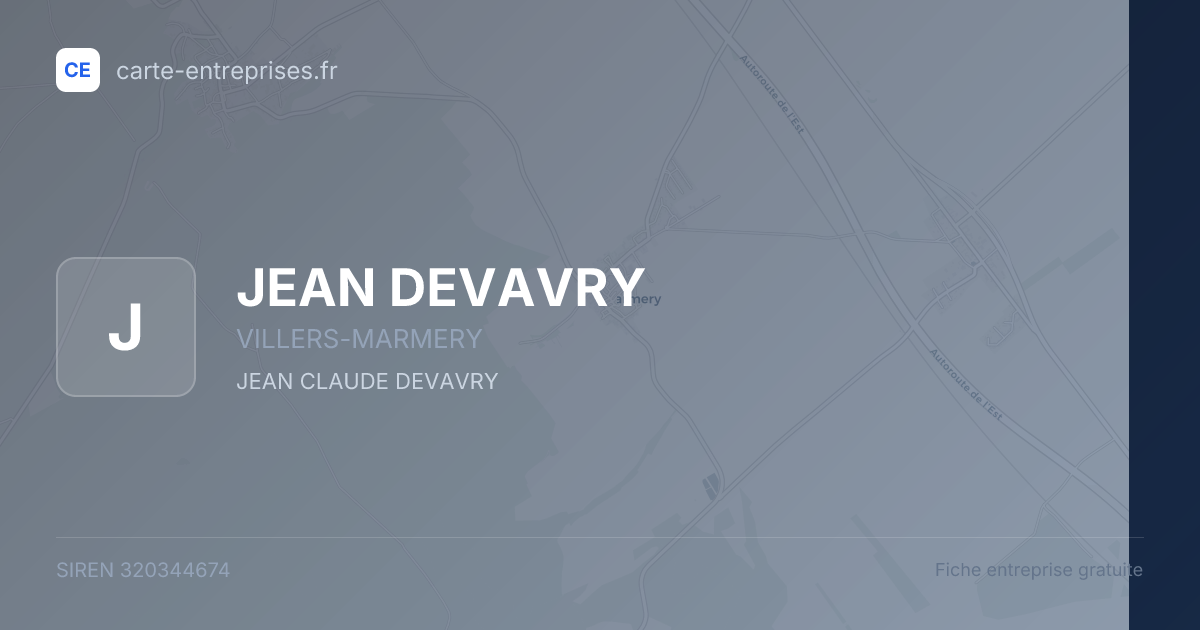 JEAN DEVAVRY — 320344674 — fiche entreprise