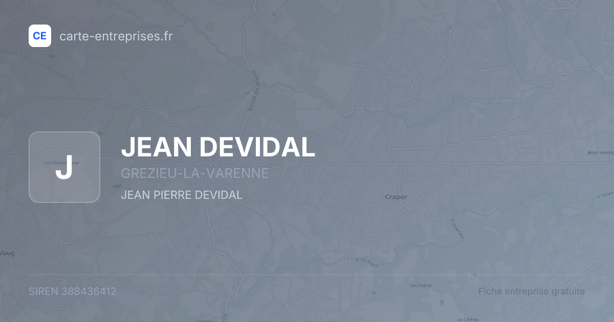 JEAN DEVIDAL — 388436412 — fiche entreprise
