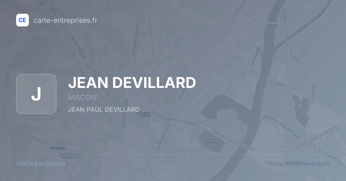 JEAN DEVILLARD — 646541656 — fiche entreprise