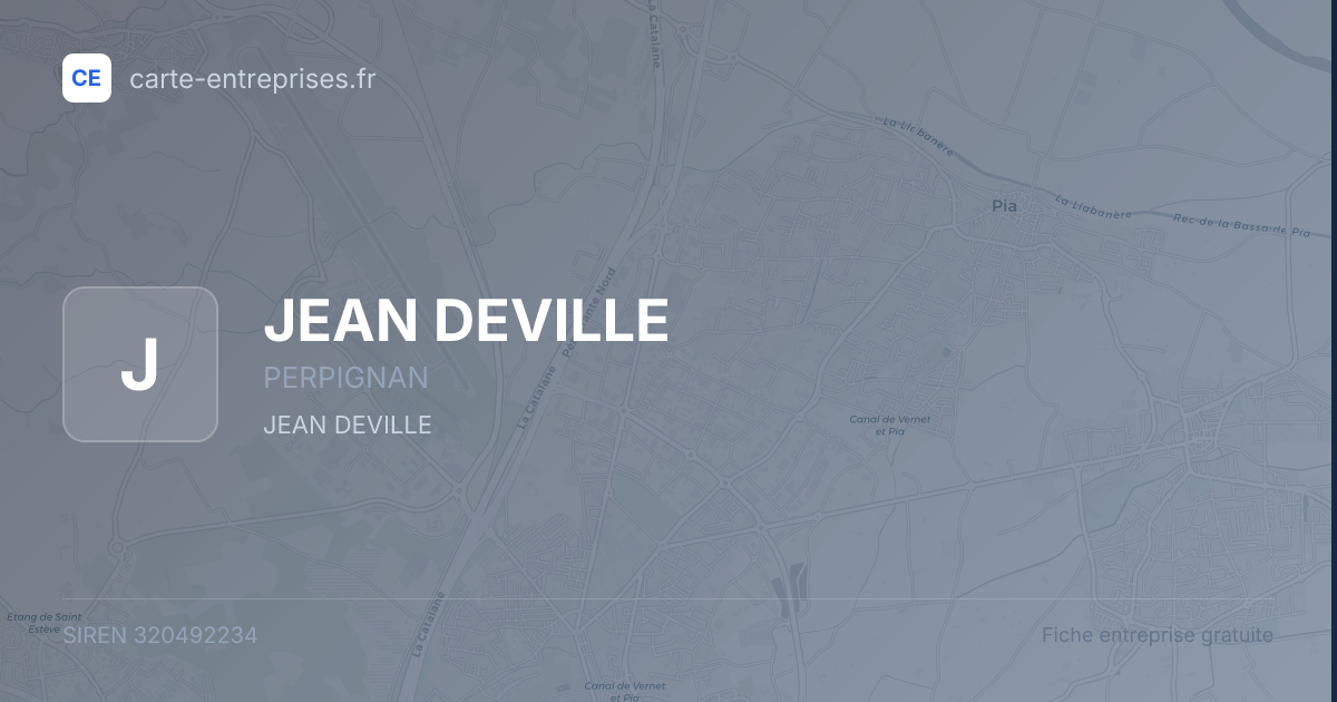 JEAN DEVILLE — 320492234 — fiche entreprise