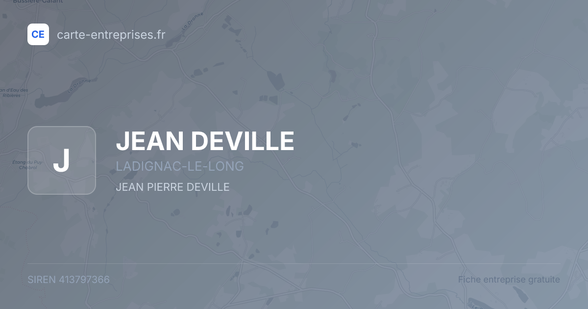 JEAN DEVILLE — 413797366 — fiche entreprise