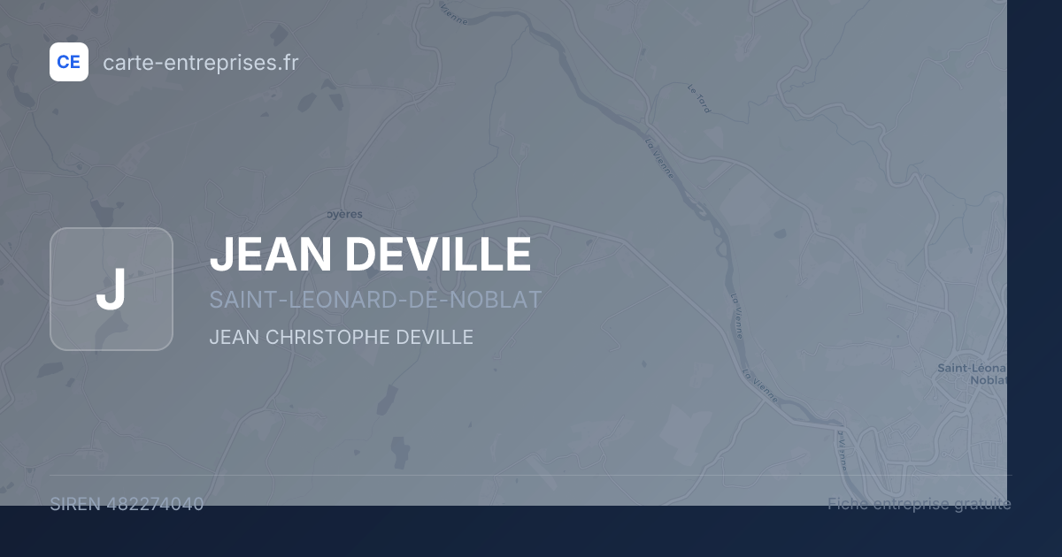 JEAN DEVILLE — 482274040 — fiche entreprise