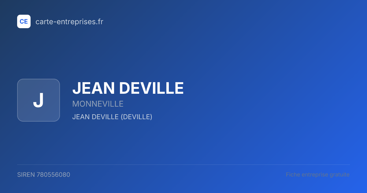 JEAN DEVILLE — 780556080 — fiche entreprise