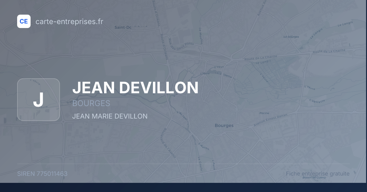 JEAN DEVILLON — 775011463 — fiche entreprise